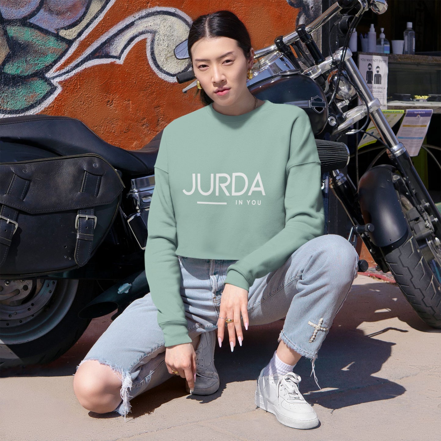 'JURDA IN YOU" Trendy Women's Cropped Sweatshirt Y 1