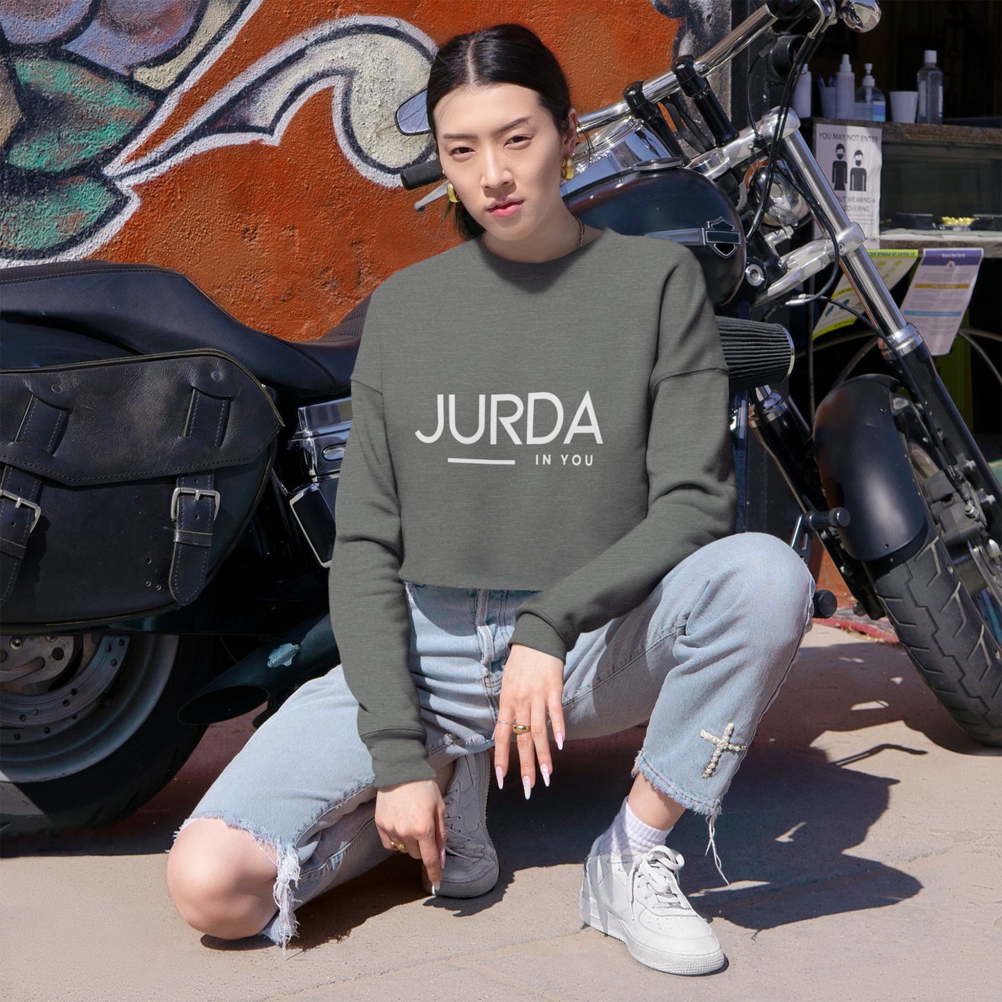 'JURDA IN YOU" Trendy Women's Cropped Sweatshirt Y 1