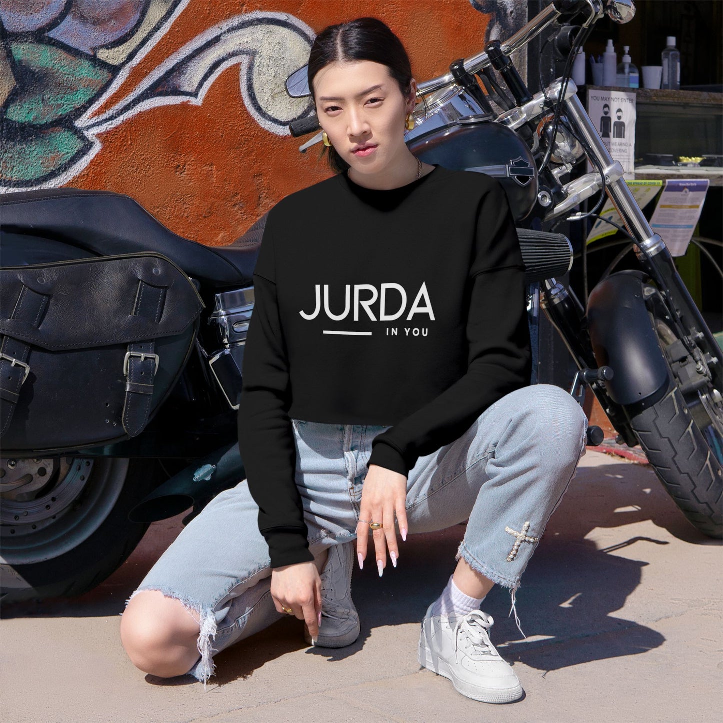 'JURDA IN YOU" Trendy Women's Cropped Sweatshirt Y 1
